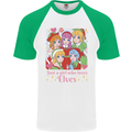 Anime A Girl Who Loves Elves Christmas Xmas Mens S/S Baseball T-Shirt White/Green