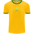 Tennis Player Pulse ECG Mens Ringer T-Shirt FotL Gold/Green