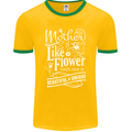 A Mother is Like a Flower Mum Mom Day Mens Ringer T-Shirt FotL Gold/Green