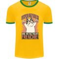 Hail the All Mighty Frenchie French Bulldog Dog Mens Ringer T-Shirt Gold/Green