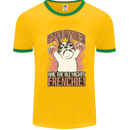 Hail the All Mighty Frenchie French Bulldog Dog Mens Ringer T-Shirt Gold/Green