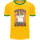 Funny French Bulldog Dog Frenchie Mens Ringer T-Shirt FotL Gold/Green