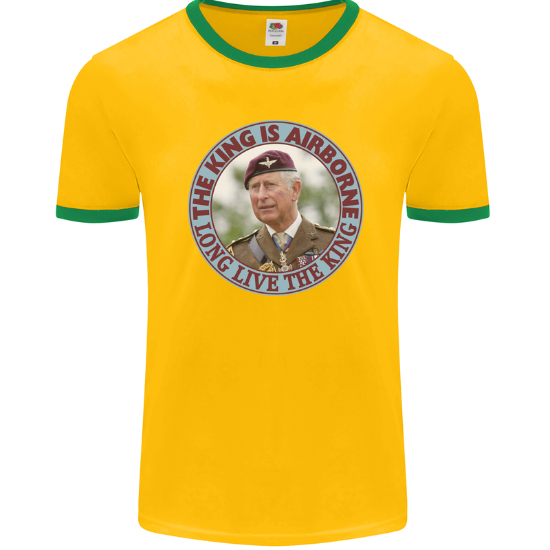 King Airborne Mens Ringer T-Shirt FotL Gold/Green