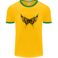 Abstract Butterfly Mens Ringer T-Shirt Gold/Green