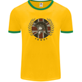 Union Jack Bodybuilding Gym Training Spartan Mens Ringer T-Shirt FotL Gold/Green