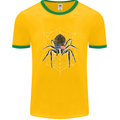 USA Spider American Flag Mens Ringer T-Shirt FotL Gold/Green