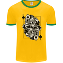 Sniper Card Military Army Special Forces Mens Ringer T-Shirt Gold/Green