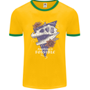 Fossible Funny Fossil Paleontology Dinosaur Mens Ringer T-Shirt FotL Gold/Green