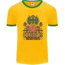 RPG Role Playing Games Crying Free Action Mens Ringer T-Shirt Gold/Green