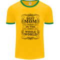 Mothers Day Best Mom in the World Mens Ringer T-Shirt Gold/Green