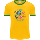 Plastic Free Climate Change Octopus Ocean Fish Mens Ringer T-Shirt FotL Gold/Green