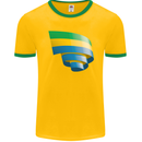 Curled Gabon Flag Gabonese Day Football Mens Ringer T-Shirt FotL Gold/Green