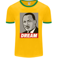 Dream Martin Luther King Black Lives Matter Mens Ringer T-Shirt FotL Gold/Green