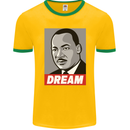 Dream Martin Luther King Black Lives Matter Mens Ringer T-Shirt FotL Gold/Green