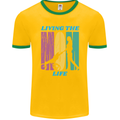 Living the Mum Life Mothers Day Mummy Mens Ringer T-Shirt FotL Gold/Green