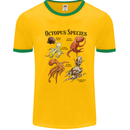 Octopus Species Sealife Scuba Diving Mens Ringer T-Shirt Gold/Green