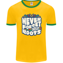 Never Forget Your Roots Africa Juneteenth Mens Ringer T-Shirt FotL Gold/Green