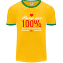 Funny Always Give 100% Unless Blood Donor Mens Ringer T-Shirt FotL Gold/Green