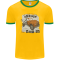I Can Tow It Funny Towing Truck Operator Mens Ringer T-Shirt Gold/Green