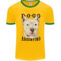 A Dogo Argentino Dog Mens Ringer T-Shirt Gold/Green