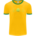 Tennis Player ECG Pulse Mens Ringer T-Shirt Gold/Green