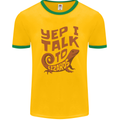 Yep I Talk To Lizards Chameleons Mens Ringer T-Shirt FotL Gold/Green