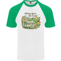 RVing Thru the Land RV Motorhome Camping Mens S/S Baseball T-Shirt White/Green