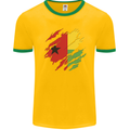 Torn Guinea-Bissau Flag Day Football Mens Ringer T-Shirt FotL Gold/Green