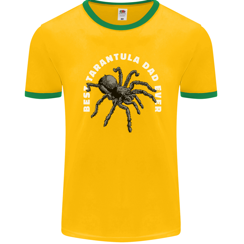 Tarantula Dad Funny Spider Mens Ringer T-Shirt FotL Gold/Green