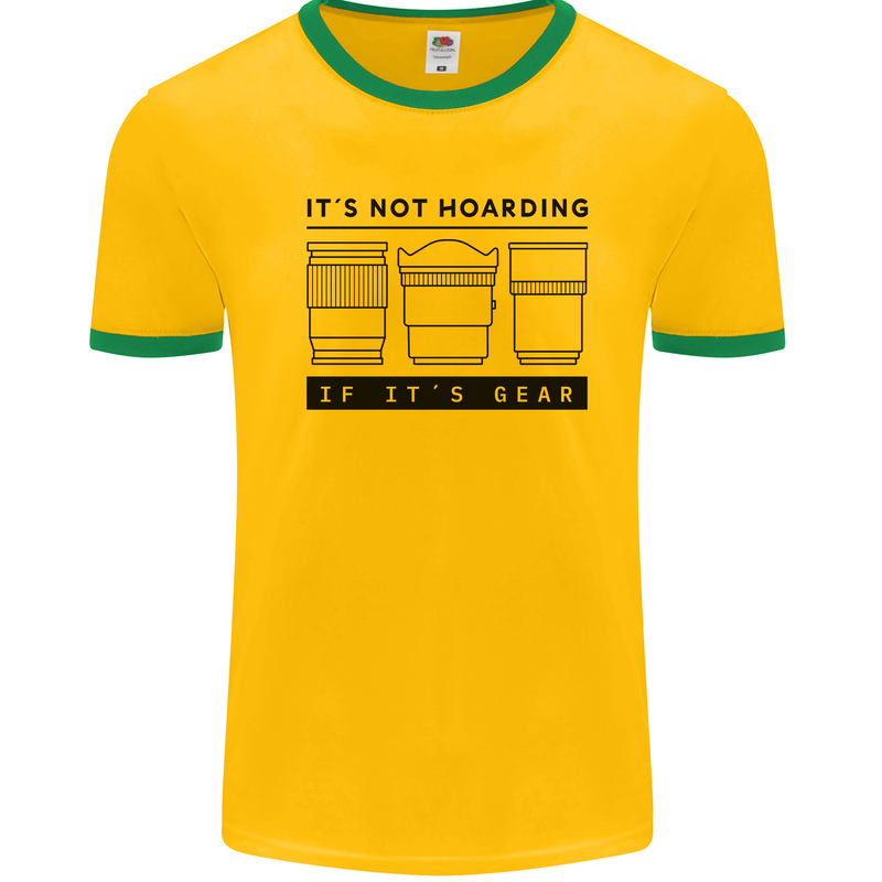 Not Hoarding Photography Photographer Camera Mens Ringer T-Shirt Gold/Green