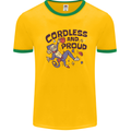 Cordless & Proud Rock Climbing Monkey Mens Ringer T-Shirt Gold/Green