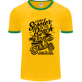 Scooter on the Beach MOD Mens Ringer T-Shirt Gold/Green