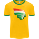 Curled Hungary Flag Hungarian Day Football Mens Ringer T-Shirt FotL Gold/Green