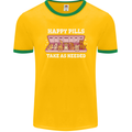 Happy Pills Antidepressants Dogs Mens Ringer T-Shirt FotL Gold/Green