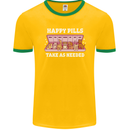 Happy Pills Antidepressants Dogs Mens Ringer T-Shirt FotL Gold/Green