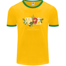 Japanese Flowers Quote Japan Magic Mens Ringer T-Shirt FotL Gold/Green