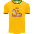 Tiny Dinosaur Funny Bearded Dragon Mens Ringer T-Shirt FotL Gold/Green