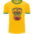 Psytrance Psychedelic Trance Music Psy Mens Ringer T-Shirt FotL Gold/Green