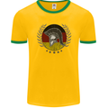 German Bodybuilding Flag Gym Training Spartan Mens Ringer T-Shirt FotL Gold/Green