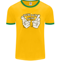 Pew Pew Pew Hands Funny Sci-Fi Lightsaber Mens Ringer T-Shirt FotL Gold/Green