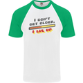 I Don't Get Older Funny Gaming Gamer Birthday Mens S/S Baseball T-Shirt White/Green