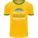 Electrician Here to Strip Funny Sparky Mens Ringer T-Shirt FotL Gold/Green