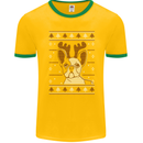 A Funny Christmas Pug Mens Ringer T-Shirt FotL Gold/Green