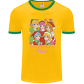 A Girl Who Loves Elves Christmas Anime Xmas Mens Ringer T-Shirt FotL Gold/Green