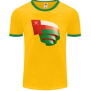 Curled Oman Flag Omani Day Football Mens Ringer T-Shirt FotL Gold/Green