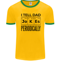 Fathers Day I Tell Dad Jokes Periodically Funny Mens Ringer T-Shirt Gold/Green