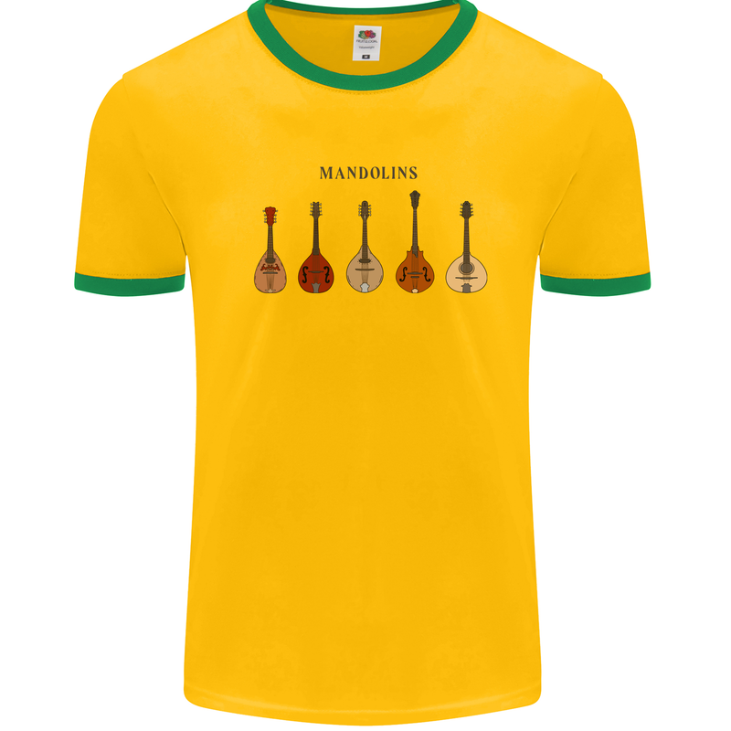 A Set of Mandolins Mens Ringer T-Shirt Gold/Green