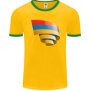 Curled Armenia Flag Armenian Day Football Mens Ringer T-Shirt FotL Gold/Green