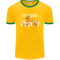 Dragon Spirit Fantasy Mens Ringer T-Shirt FotL Gold/Green