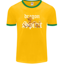 Dragon Spirit Fantasy Mens Ringer T-Shirt FotL Gold/Green
